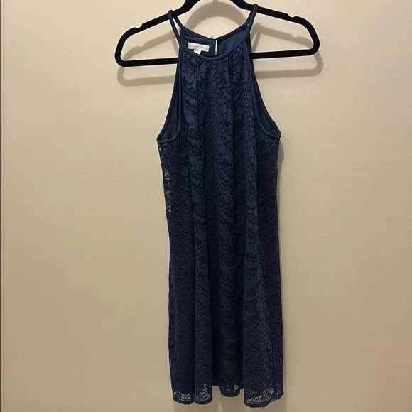 London Times Dresses Beautiful Navy Lace Mini Dress From